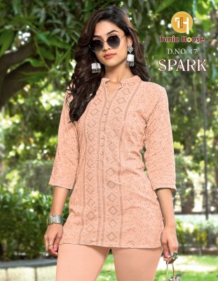 Spark by Tunic House fully chikankari sequence front work top catalogue at affordable rate western wear catalogs