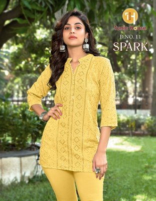 Spark by Tunic House fully chikankari sequence front work top catalogue at affordable rate western wear catalogs