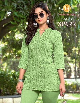 Spark by Tunic House fully chikankari sequence front work top catalogue at affordable rate western wear catalogs