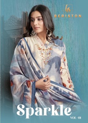 Sparkle 1 by Beriston premium silk digital printed hand work readymade suit catalogue  Beriston