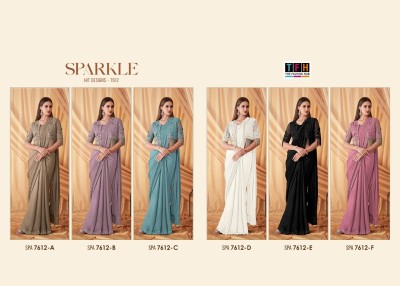 Sparkle Spa-7612 by TFH Georgette Fancy saree with Border with blouse catalogue at low rate sarees catalogs