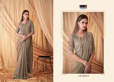 Sparkle Spa-7612 by TFH Georgette Fancy saree with Border with blouse catalogue at low rate sarees catalogs