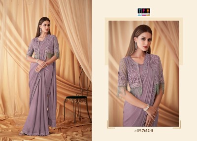 Sparkle Spa-7612 by TFH Georgette Fancy saree with Border with blouse catalogue at low rate sarees catalogs