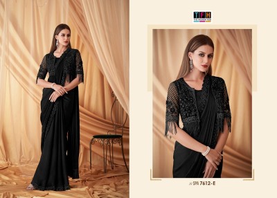 Sparkle Spa-7612 by TFH Georgette Fancy saree with Border with blouse catalogue at low rate sarees catalogs