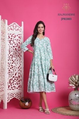 Sparkle by Jainam overseas cambric cotton printed flared kurti collection Jainam Overseas