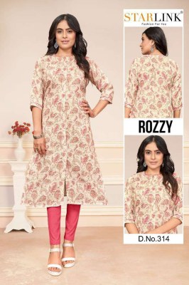 Starlink Rozzy Linnen digital printed  A line wholesale Kurti Surat  kurtis catalogs