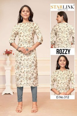 Starlink Rozzy Linnen digital printed  A line wholesale Kurti Surat  kurtis catalogs