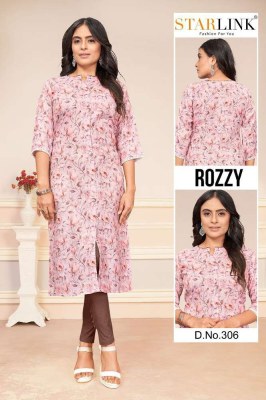 Starlink Rozzy Linnen digital printed  A line wholesale Kurti Surat  kurtis catalogs