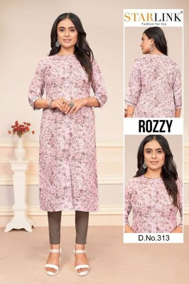 Starlink Rozzy Linnen digital printed  A line wholesale Kurti Surat  kurtis catalogs