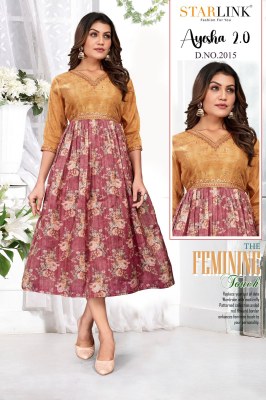 Starlink by Ayesha 2 fancy digital nagative printed falred kurtri catalogue at affordable rate kurtis catalogs