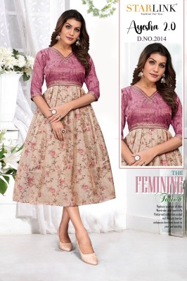 Starlink by Ayesha 2 fancy digital nagative printed falred kurtri catalogue at affordable rate kurtis catalogs