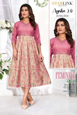 Starlink by Ayesha 2 fancy digital nagative printed falred kurtri catalogue at affordable rate kurtis catalogs