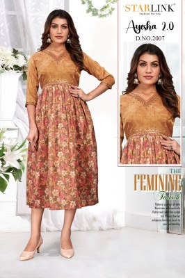 Starlink by Ayesha 2 fancy digital nagative printed falred kurtri catalogue at affordable rate kurtis catalogs