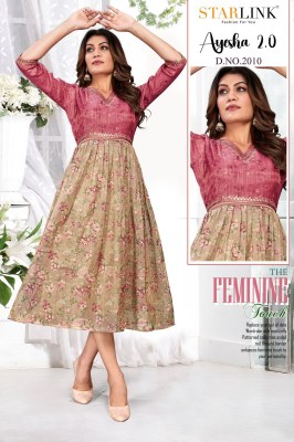 Starlink by Ayesha 2 fancy digital nagative printed falred kurtri catalogue at affordable rate kurtis catalogs