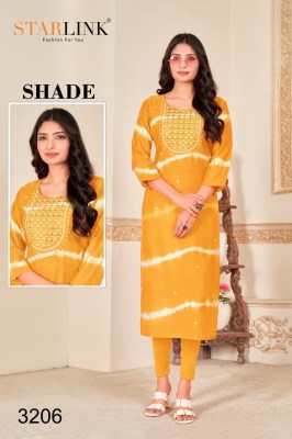 Starlink by shade chanderi readymade suit catalogue at wholsale rate  kurtis catalogs