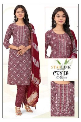 Starlink costa pure capsule printed Kurti with pants and dupatta set wholesale Kurti Surat  kurtis catalogs