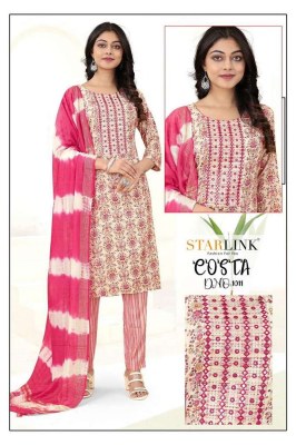 Starlink costa pure capsule printed Kurti with pants and dupatta set wholesale Kurti Surat  kurtis catalogs