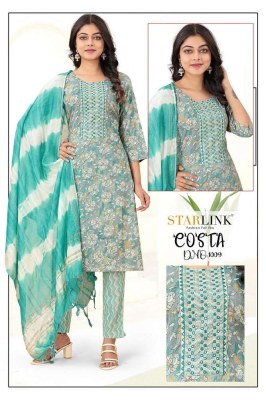 Starlink costa pure capsule printed Kurti with pants and dupatta set wholesale Kurti Surat  kurtis catalogs