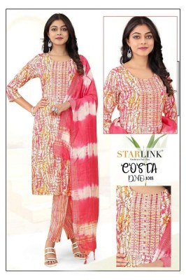 Starlink costa pure capsule printed Kurti with pants and dupatta set wholesale Kurti Surat  kurtis catalogs