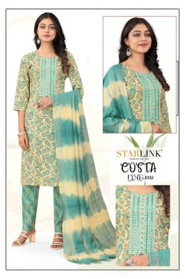 Starlink costa pure capsule printed Kurti with pants and dupatta set wholesale Kurti Surat  kurtis catalogs