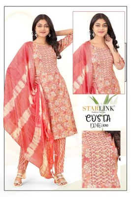 Starlink costa pure capsule printed Kurti with pants and dupatta set wholesale Kurti Surat  kurtis catalogs