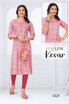 Starlink new kesar capsule printed designer Kurti wholesaler   Starlink Kurti 