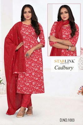 Starlink new launch Cadburry Capsule printed 3 pice set ready made suits wholesaler  kurtis catalogs