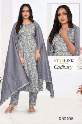 Starlink new launch Cadburry Capsule printed 3 pice set ready made suits wholesaler  kurtis catalogs