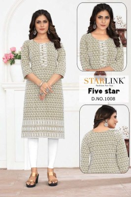 Starlink new launch five star rayon with shifli work thread work Kurti wholesaler supplier in India  kurtis catalogs