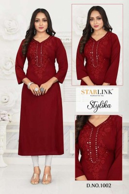 Starlink new stylika pure 60-60 cotton lakhnavi work designer Kurti wholesaler price  Starlink Kurti 