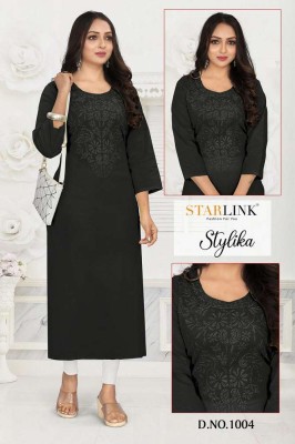 Starlink new stylika pure 60-60 cotton lakhnavi work designer Kurti wholesaler price  kurtis catalogs