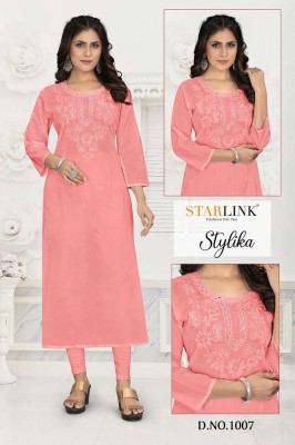 Starlink new stylika pure 60-60 cotton lakhnavi work designer Kurti wholesaler price  kurtis catalogs