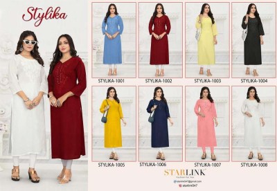 Starlink new stylika pure 60-60 cotton lakhnavi work designer Kurti wholesaler price  kurtis catalogs