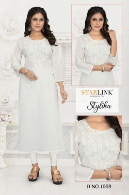 Starlink new stylika pure 60-60 cotton lakhnavi work designer Kurti wholesaler price  kurtis catalogs