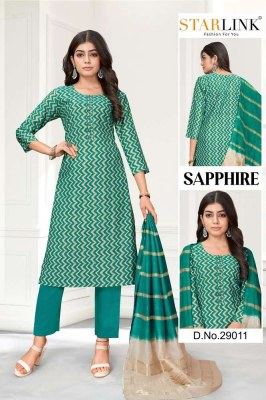 Starlink presents new design sapphire 3 pice ready made size set Kurti wholesaler Surat   kurtis catalogs