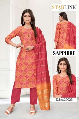 Starlink presents new design sapphire 3 pice ready made size set Kurti wholesaler Surat   kurtis catalogs