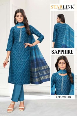 Starlink presents new design sapphire 3 pice ready made size set Kurti wholesaler Surat   kurtis catalogs