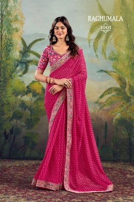 Stavan Raghumala Heavy Georgette Saree with Fancy Lace & Heavy Embroidery Blouse  Wholesale  wholesale catalogs