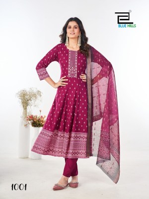 Stree by Blue hills Reyon foil printed Fancy Anarkali suit catalogue at amaviexpo fancy Anarkali suit catalogs