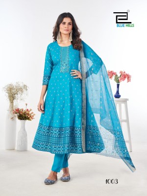 Stree by Blue hills Reyon foil printed Fancy Anarkali suit catalogue at amaviexpo fancy Anarkali suit catalogs