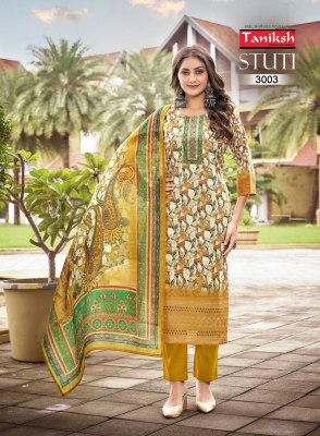 Stuti vol 3 by Taniksh embroidered digital printed kurti pant and dupatta catalogue at amaviexpo readymade suit catalogs