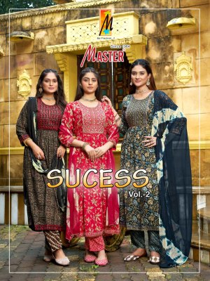 Sucess ghera vol 2 by Master Reyon Printed fancy anarkali suit catalogue at affordadble rate readymade suit catalogs