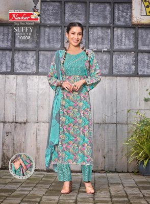 Suffy Gold Vol 10 by Navkar Reyon Printed Fancy Kurti Pant and Dupatta catalogue at Low rate readymade suit catalogs