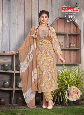 Suffy Gold Vol 10 by Navkar Reyon Printed Fancy Kurti Pant and Dupatta catalogue at Low rate readymade suit catalogs