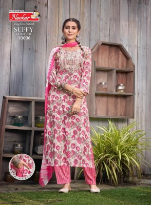 Suffy Gold Vol 10 by Navkar Reyon Printed Fancy Kurti Pant and Dupatta catalogue at Low rate readymade suit catalogs