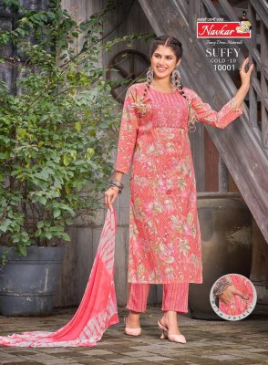 Suffy Gold Vol 10 by Navkar Reyon Printed Fancy Kurti Pant and Dupatta catalogue at Low rate readymade suit catalogs