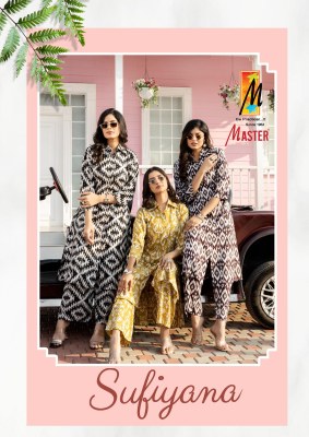 Sufiyana by Master reyon Discharge print with pocket kurti with bottom at low price wholesale catalogs