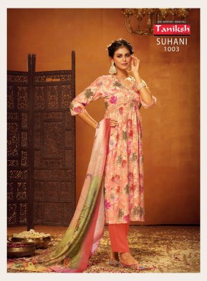 Suhani vol 1 by Taniksh muslin print with alia cut kurti pant and dupatta catalogue readymade suit catalogs