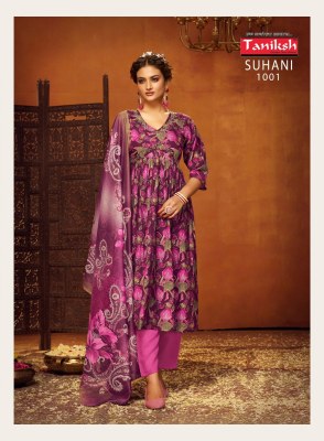 Suhani vol 1 by Taniksh muslin print with alia cut kurti pant and dupatta catalogue readymade suit catalogs