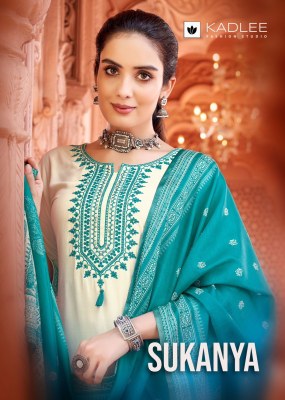 Sukanya by Kadlee Heavy reyon cotton thread embroidered readymade suit catalogue at affordable rate Kadlee